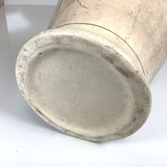 Vtg Roseville Pottery Creamware Art Deco Lemonade Pitcher Cream & Green READ - Picture 10 of 12